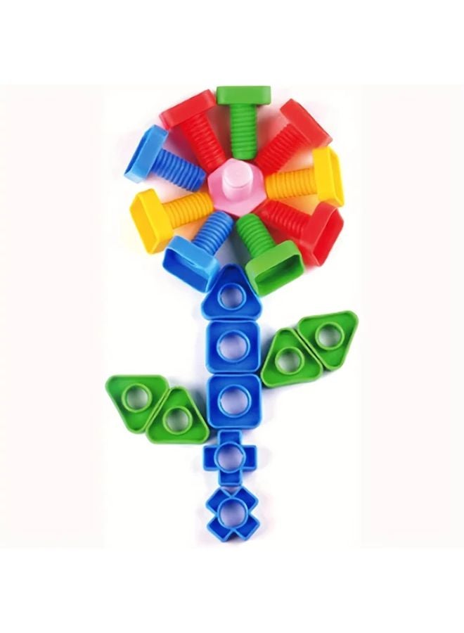 20pcs Fine Motor Skills Toys For Kids Nuts And Bolts Shapes Colors Matching Building Construction Game - Image 5